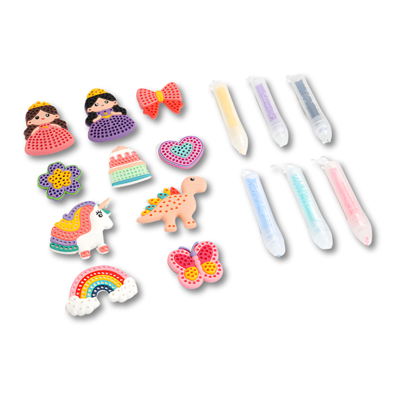Ensemble de 10 motifs et 6 stylos pour activités créatives