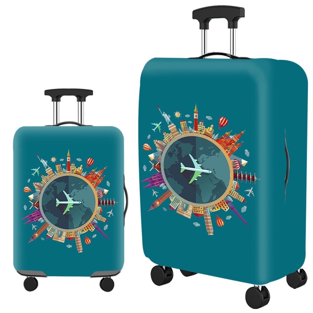 Housse de valise en Lycra imperméable sur une valise grise