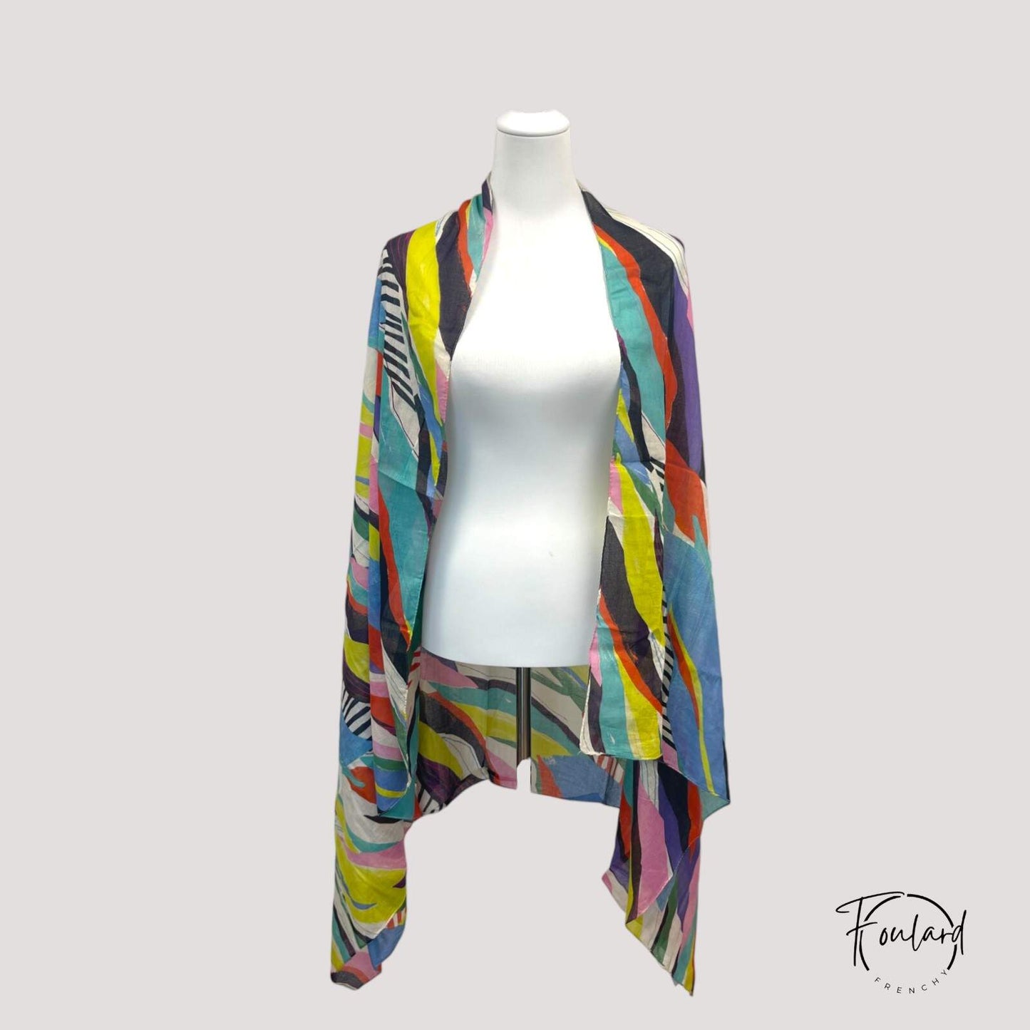 Vue rapprochée du motif géométrique multicolore