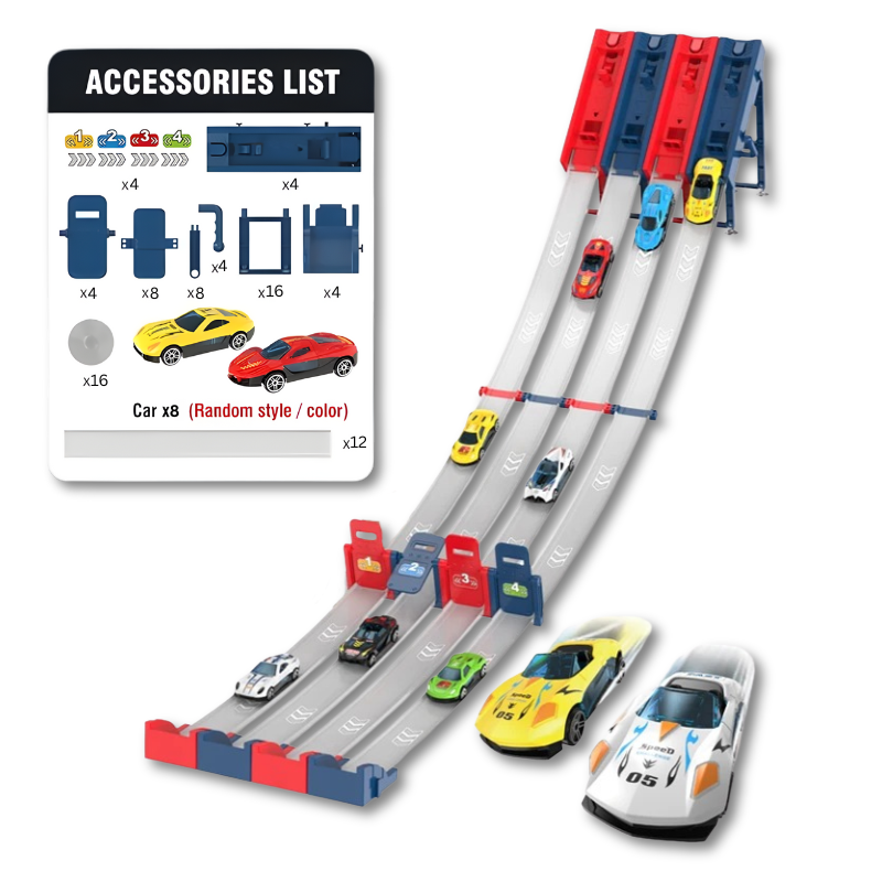 Piste de course à quatre voies pour jeux en famille