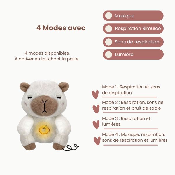 Ourson lumineux avec lumière douce et apaisante