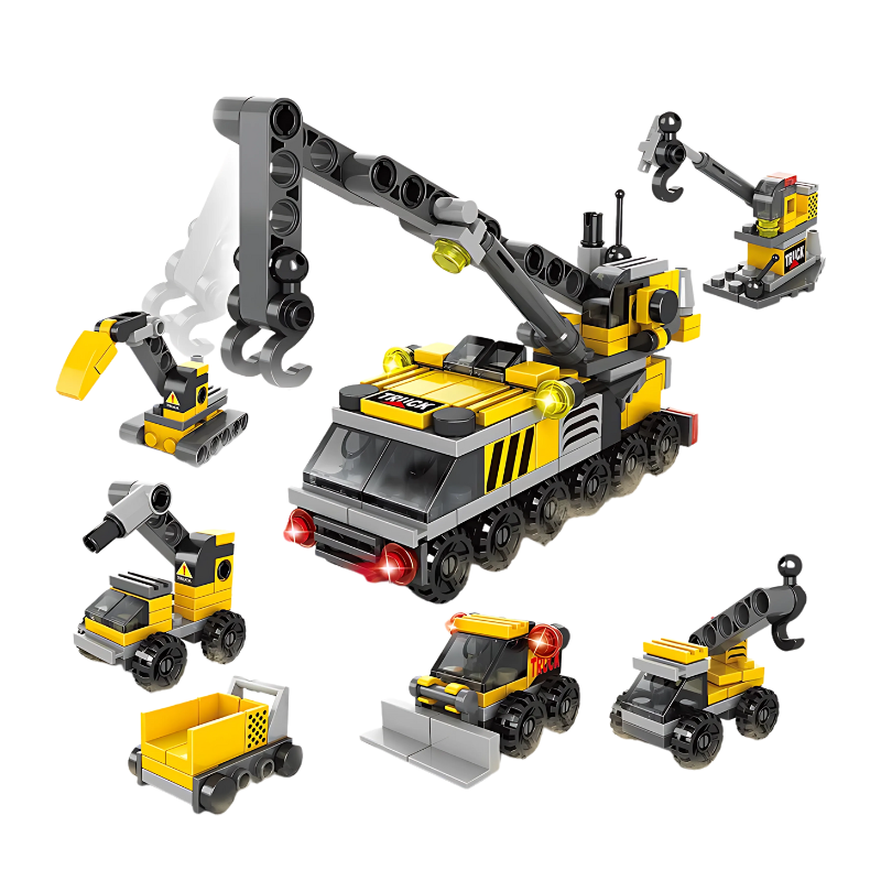 Kit de construction avec six modèles de véhicules