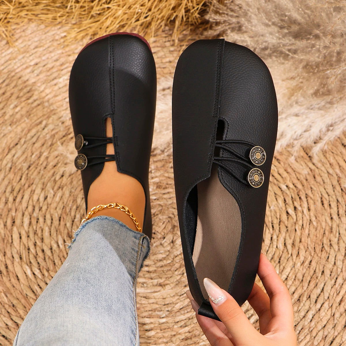 Ballerines légères avec fermeture élastique pratique