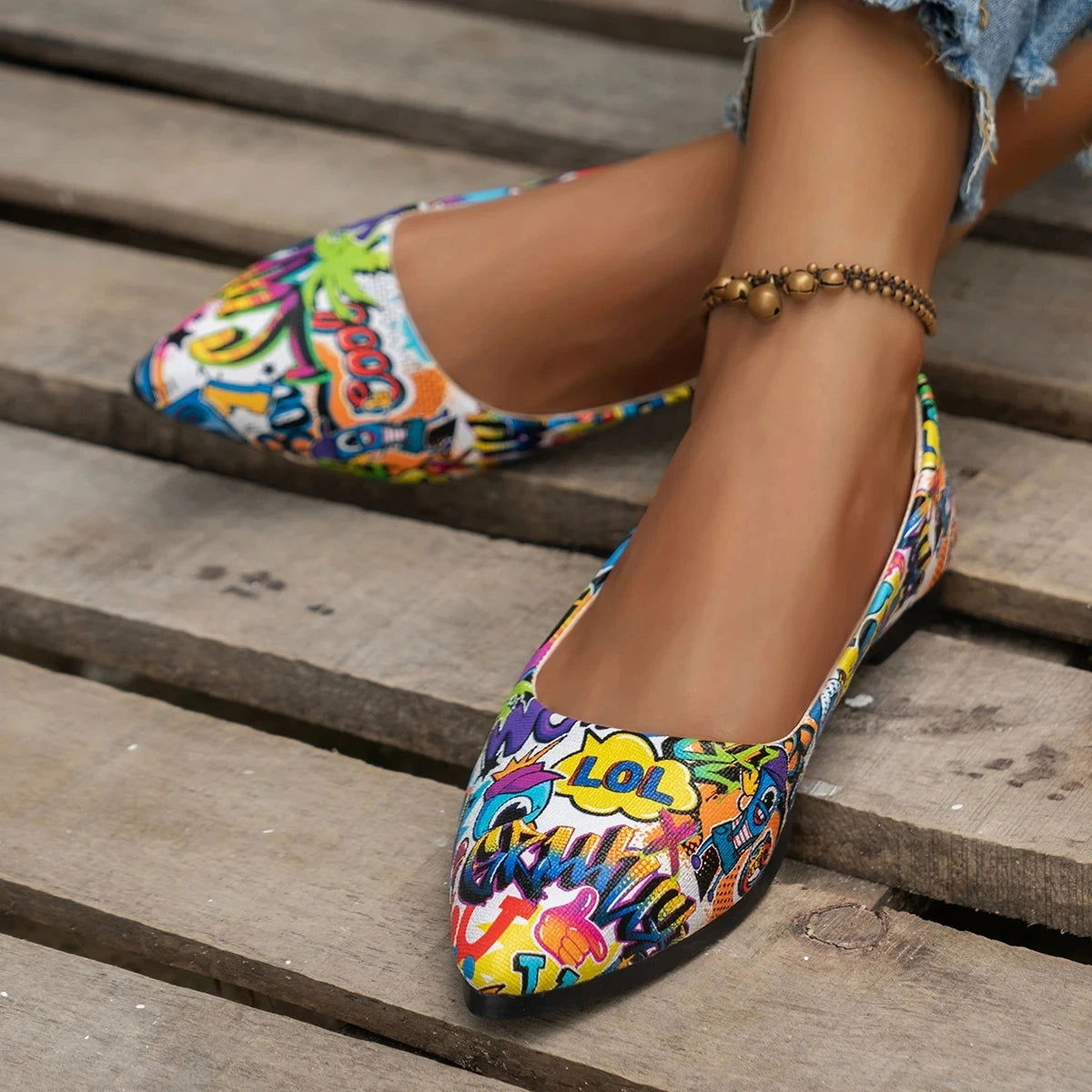 Vue rapprochée des ballerines montrant la texture scintillante