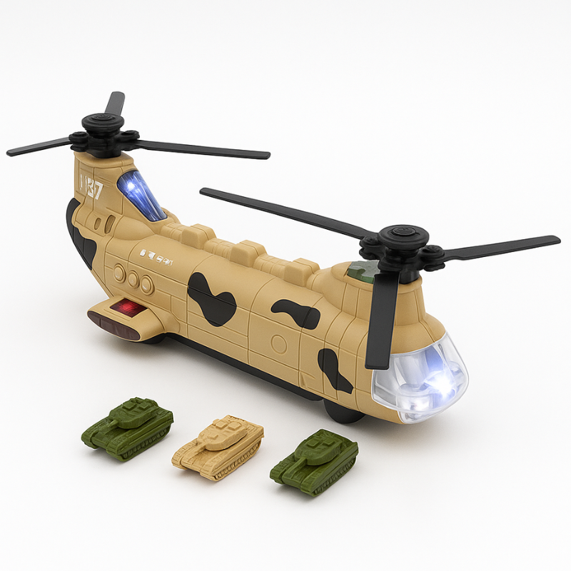 Hélicoptère jouet beige, idéal pour jeux imaginatifs