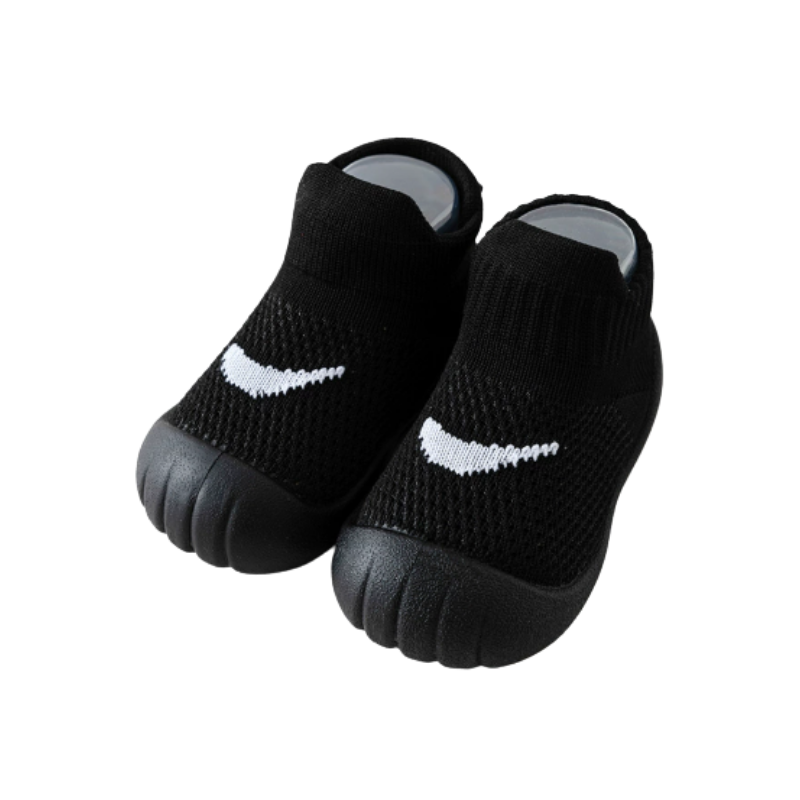 Chaussons bébé noirs, légers et faciles à enfiler