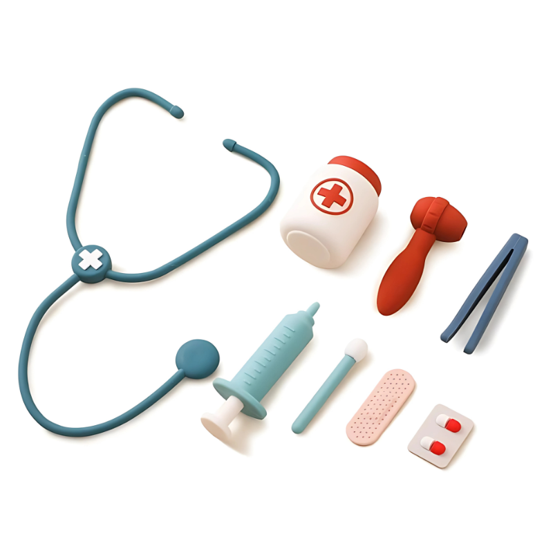 Ensemble de médecin bleu pour enfants avec instruments