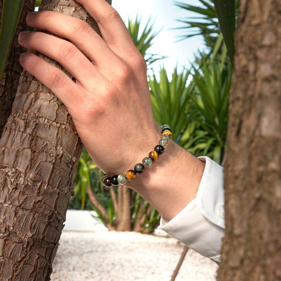 Bracelet élastique de 18 cm en pierres protectrices variées