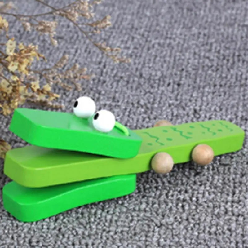 Castagnettes en bois avec motifs d'animaux colorés pour enfants