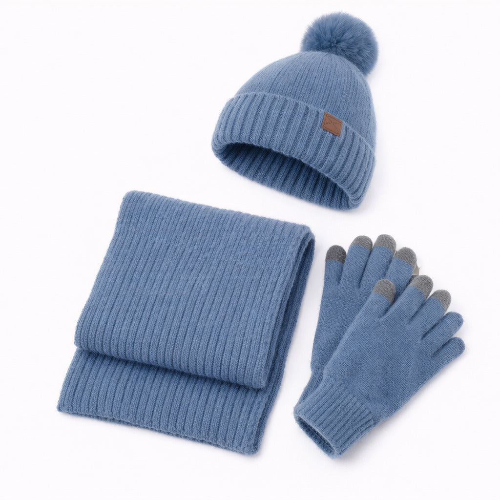 Gants en laine, détails des mailles et coutures