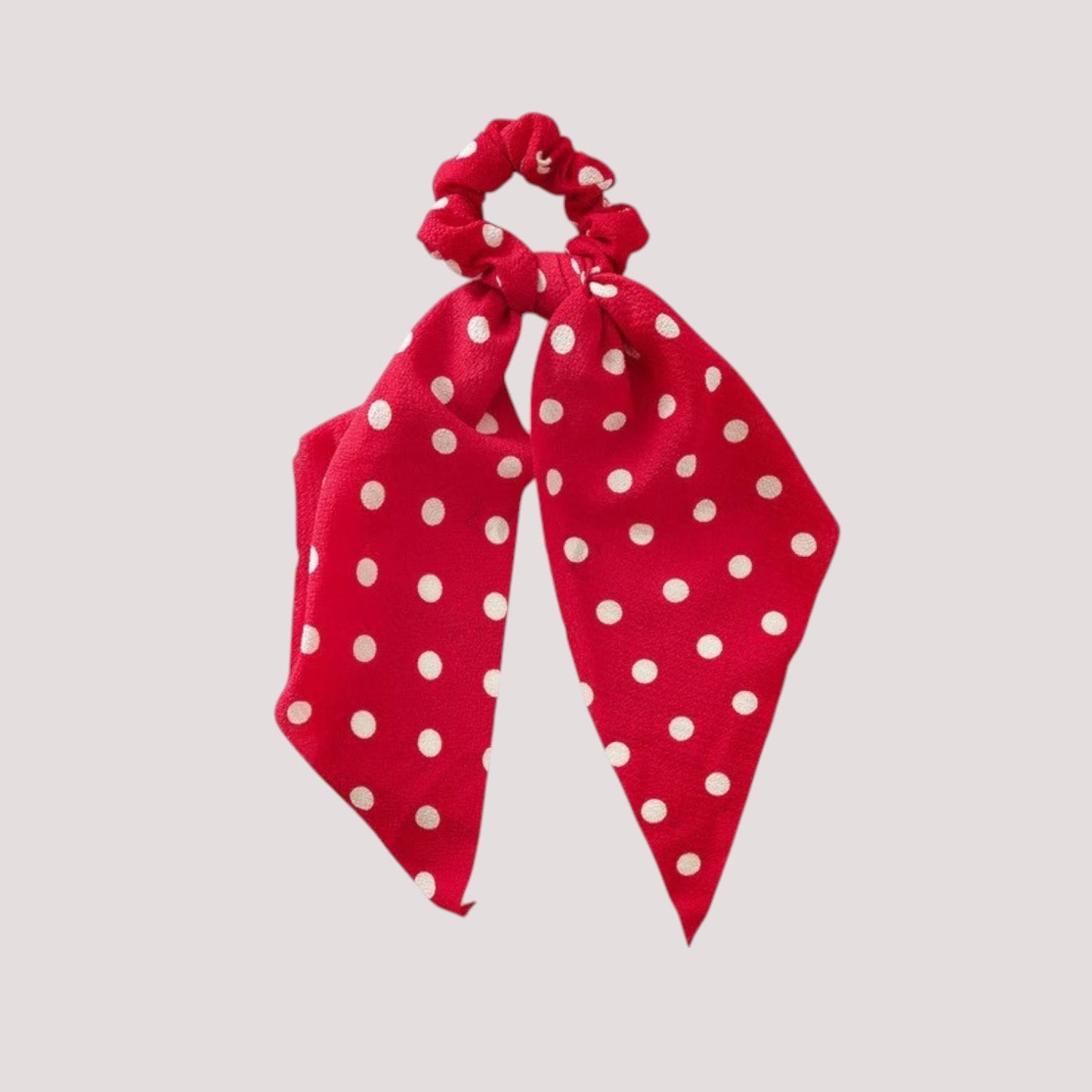Chouchou foulard rouge à pois, tissu anti-transpirant