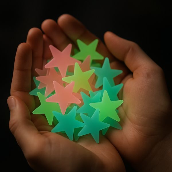 Ensemble d'étoiles lumineuses multicolores pour plafond