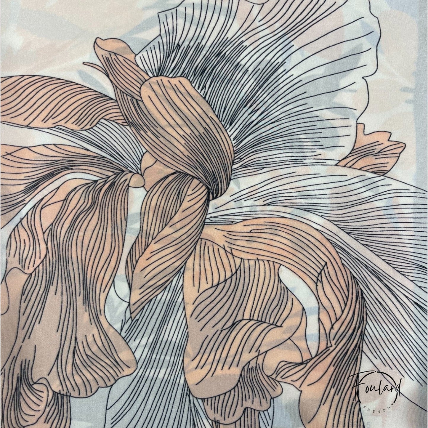 Motif floral blanc sur fond gris anthracite