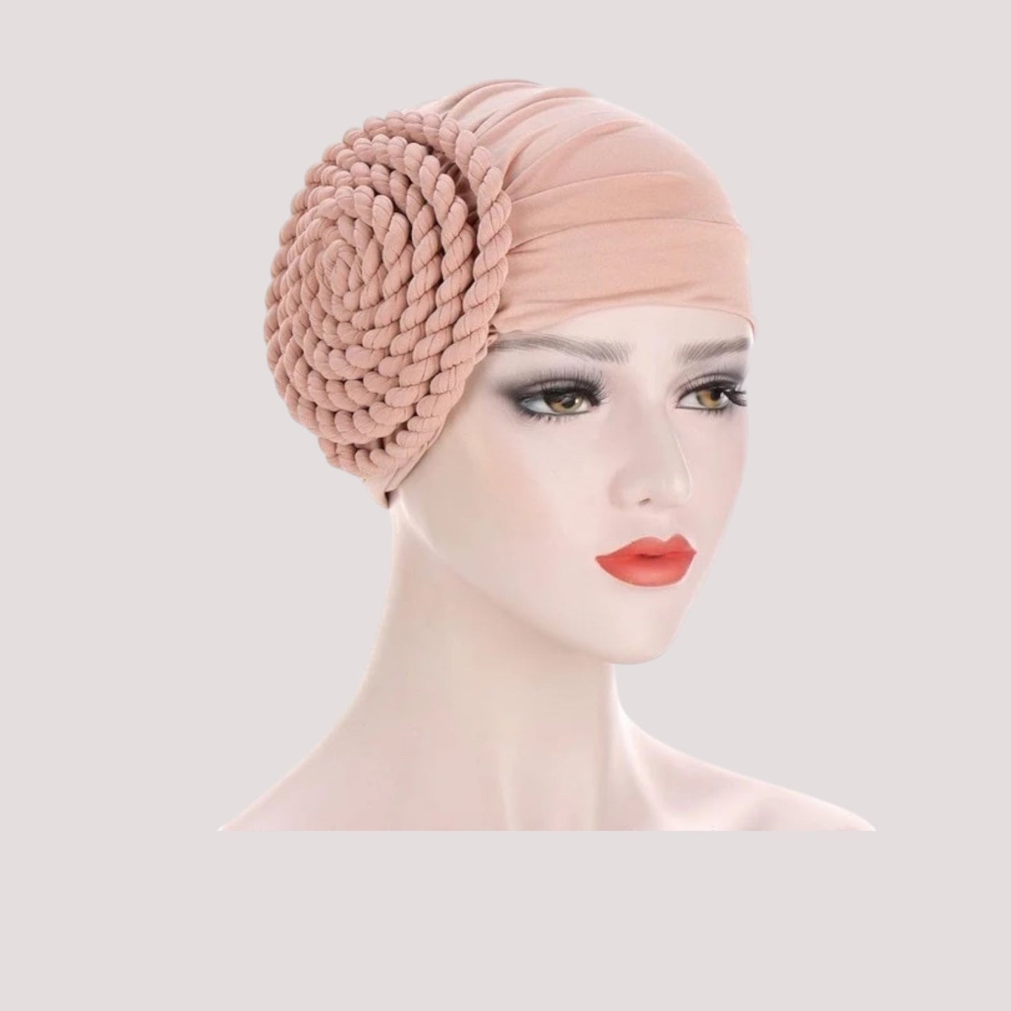 Foulard bonnet chimio beige en mousseline respirante