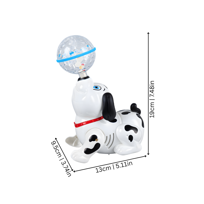 Dimensions du jouet chien lumineux musical pour enfants