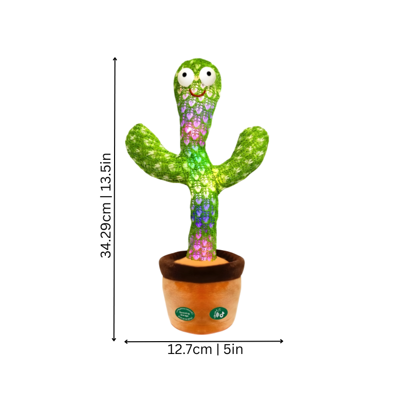 Illustration montrant la taille du jouet cactus dansant