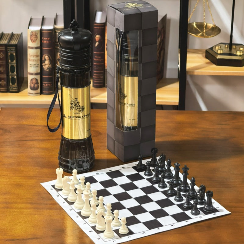Pièces d'échecs alignées montrant leurs proportions