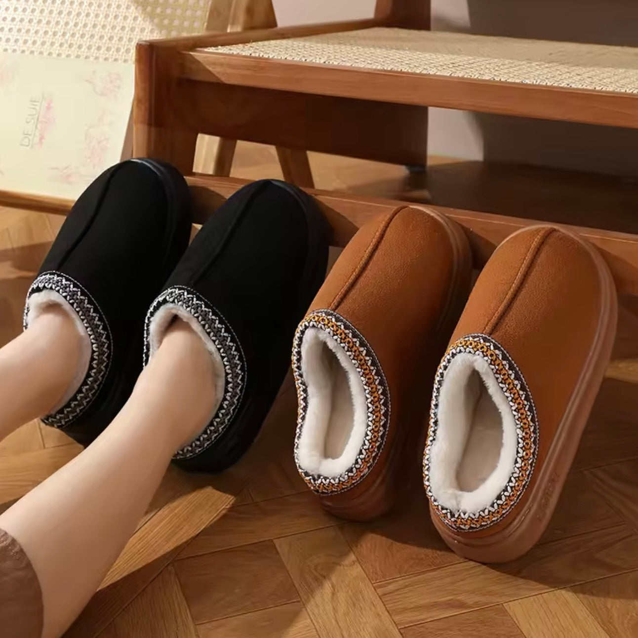 Pantoufles avec intérieur chaud et confortable