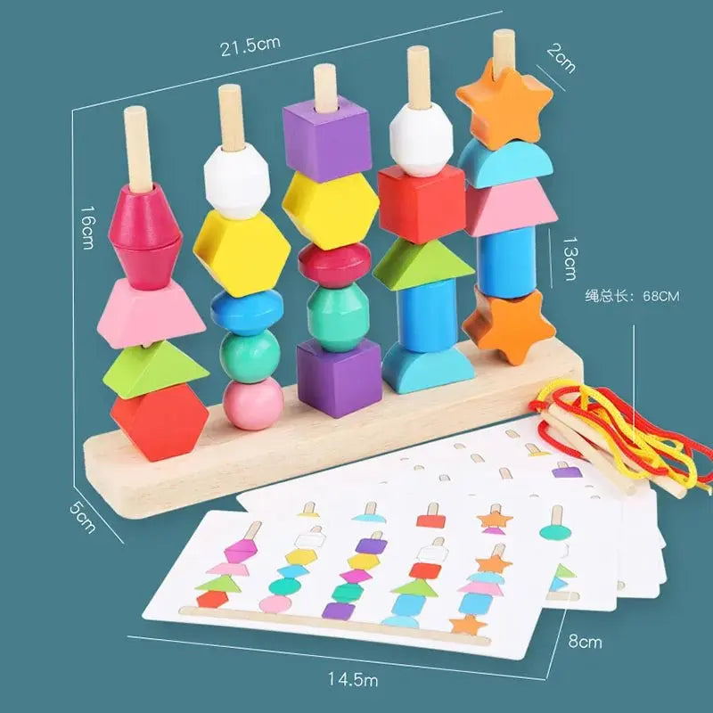 Gros plan sur des perles colorées et cordes