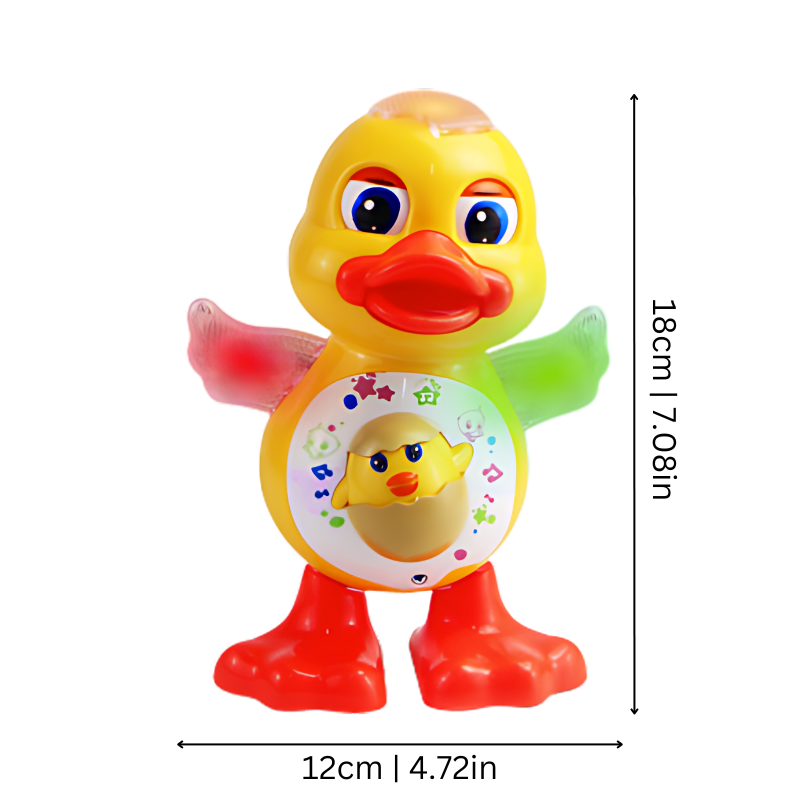 Canard interactif dansant avec lumières et mélodies en action