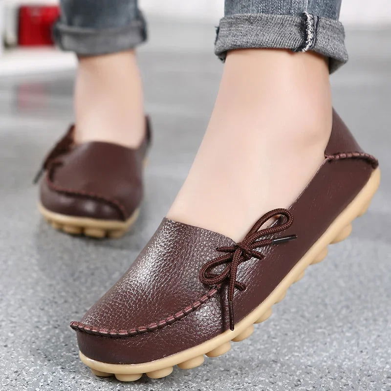 Mocassins Femme Cuir Nœud mocassins femme chic avec vue du matériau vue 25