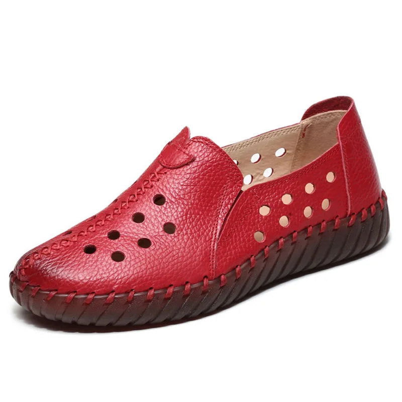Mocassins pour femme, semelle antidérapante en gros plan