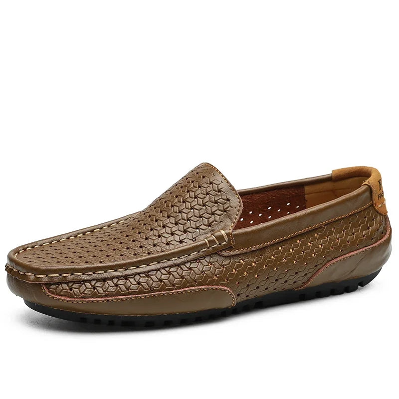 Mocassins en cuir avec semelle souple, vue latérale