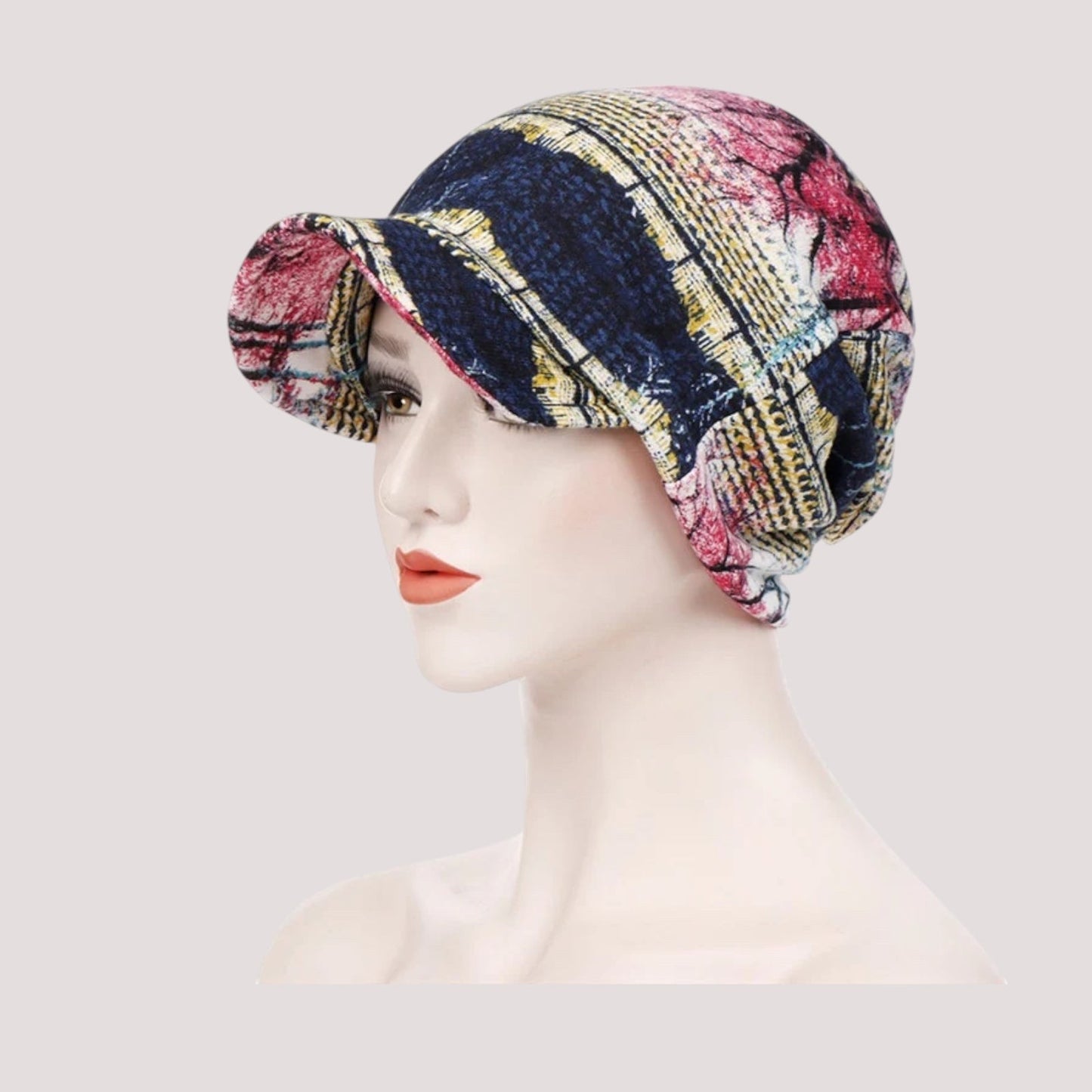 Casquette foulard multicolore pour femme, motifs élégants