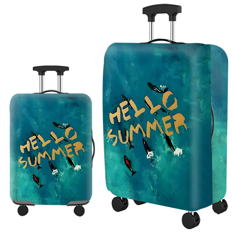 Housse de valise en Lycra imperméable sur valise grise