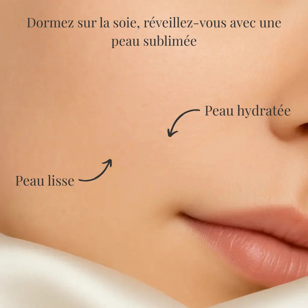 Peau lisse et hydratée après une nuit sur soie