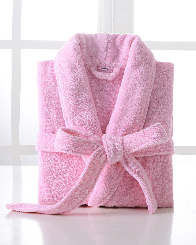 Peignoir femme éponge absorbant 100% coton rose
