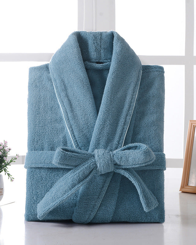 Peignoir femme éponge absorbant 100% coton vert d'eau