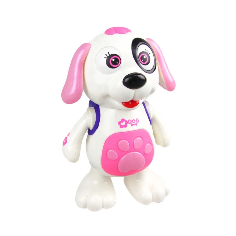 Chien jouet dansant en version rose vibrant