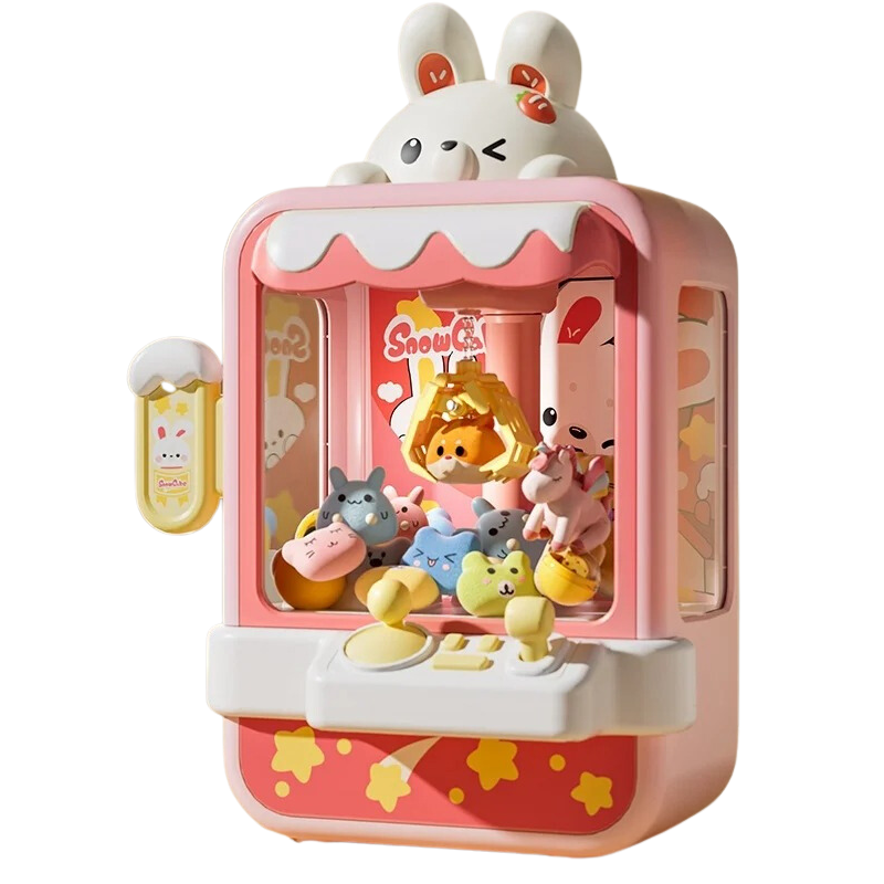 Machine à pince rose avec motif de lapin