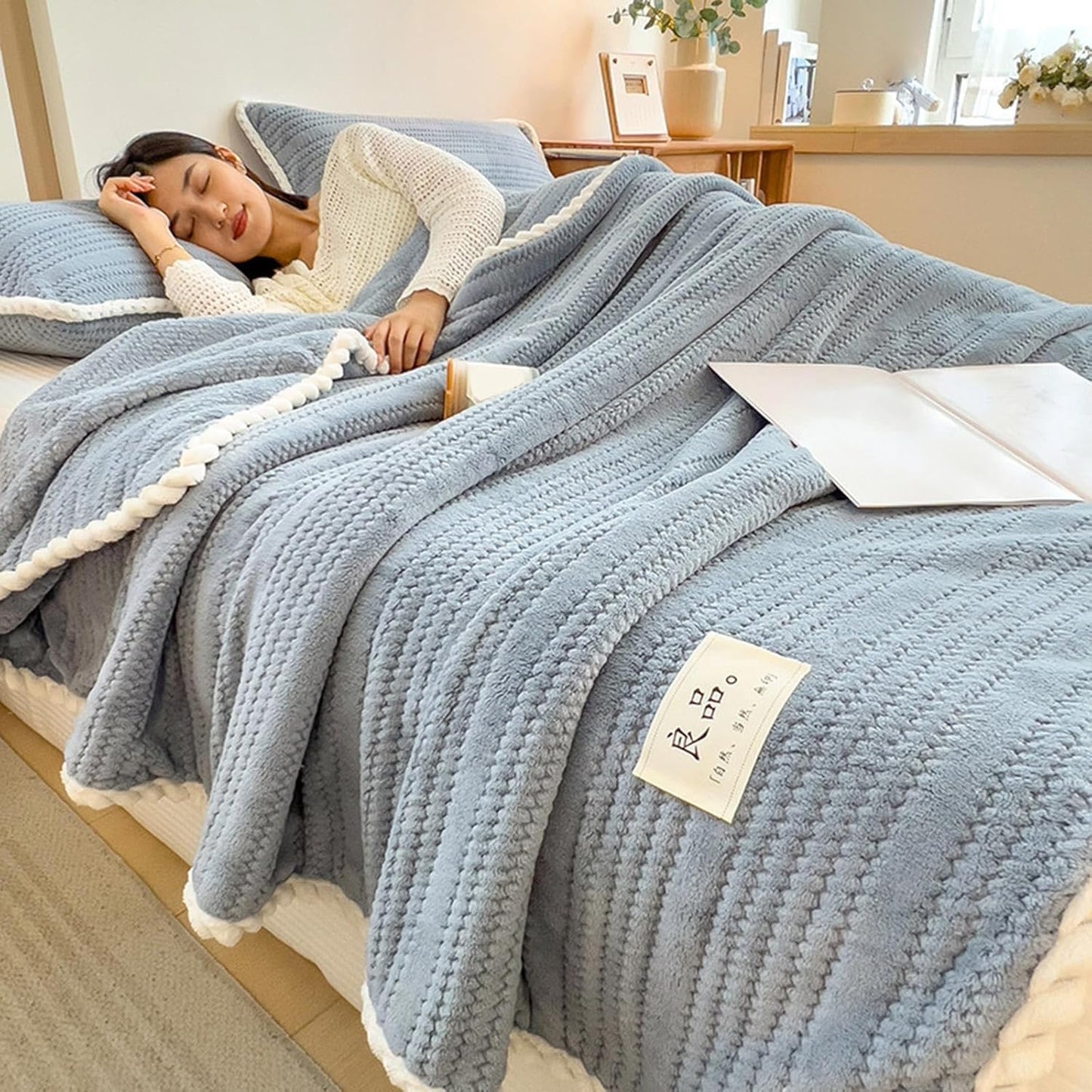 Plaid réconfortant en pilou pilou pour soirées hivernales