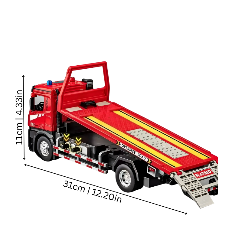 Camion de remorquage en métal avec portes ouvertes