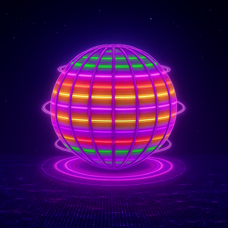 Boule LED violette flottante, ambiance lumineuse magique