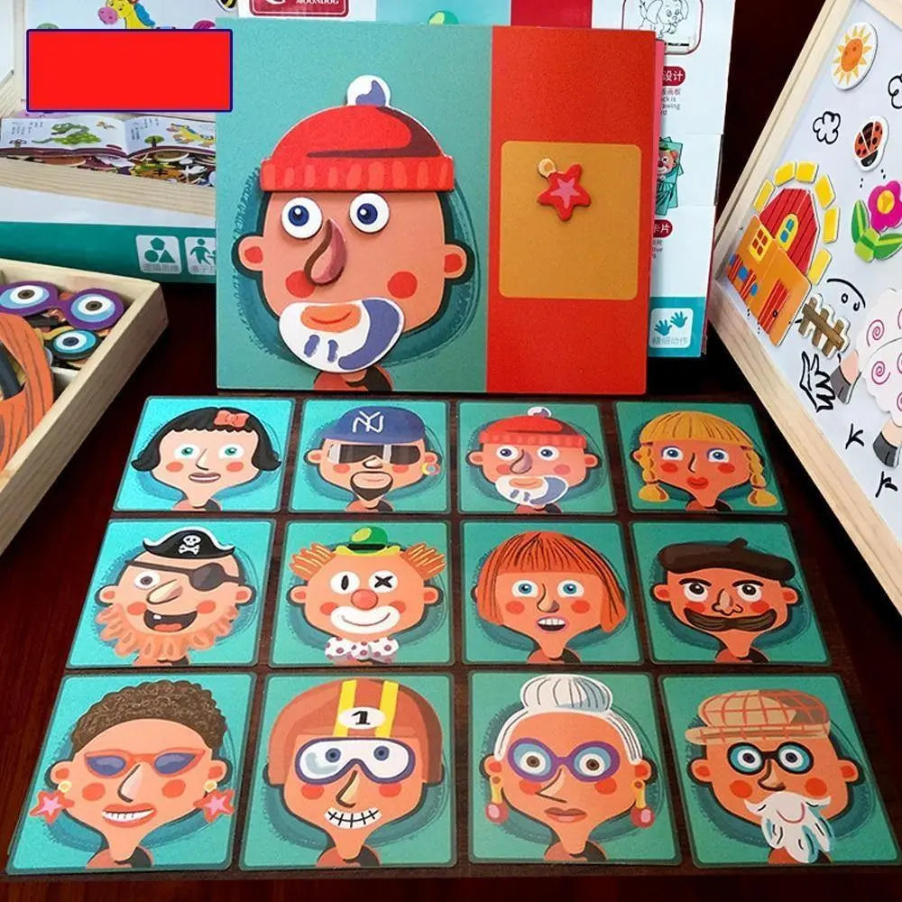 Portrait robot magnétique avec formes et couleurs distinctes