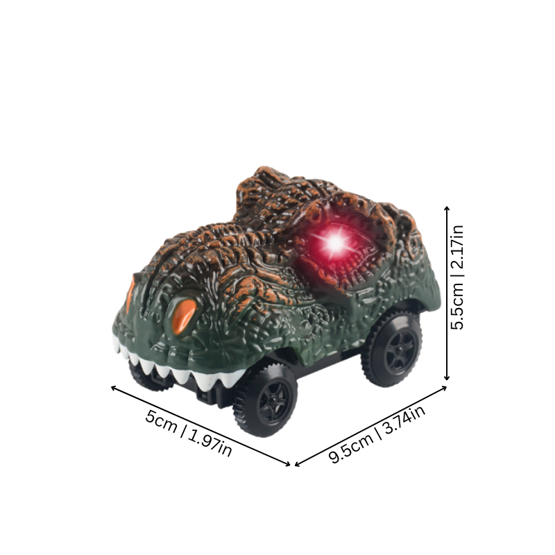 Voiture dinosaure électrique avec détails colorés et robustes