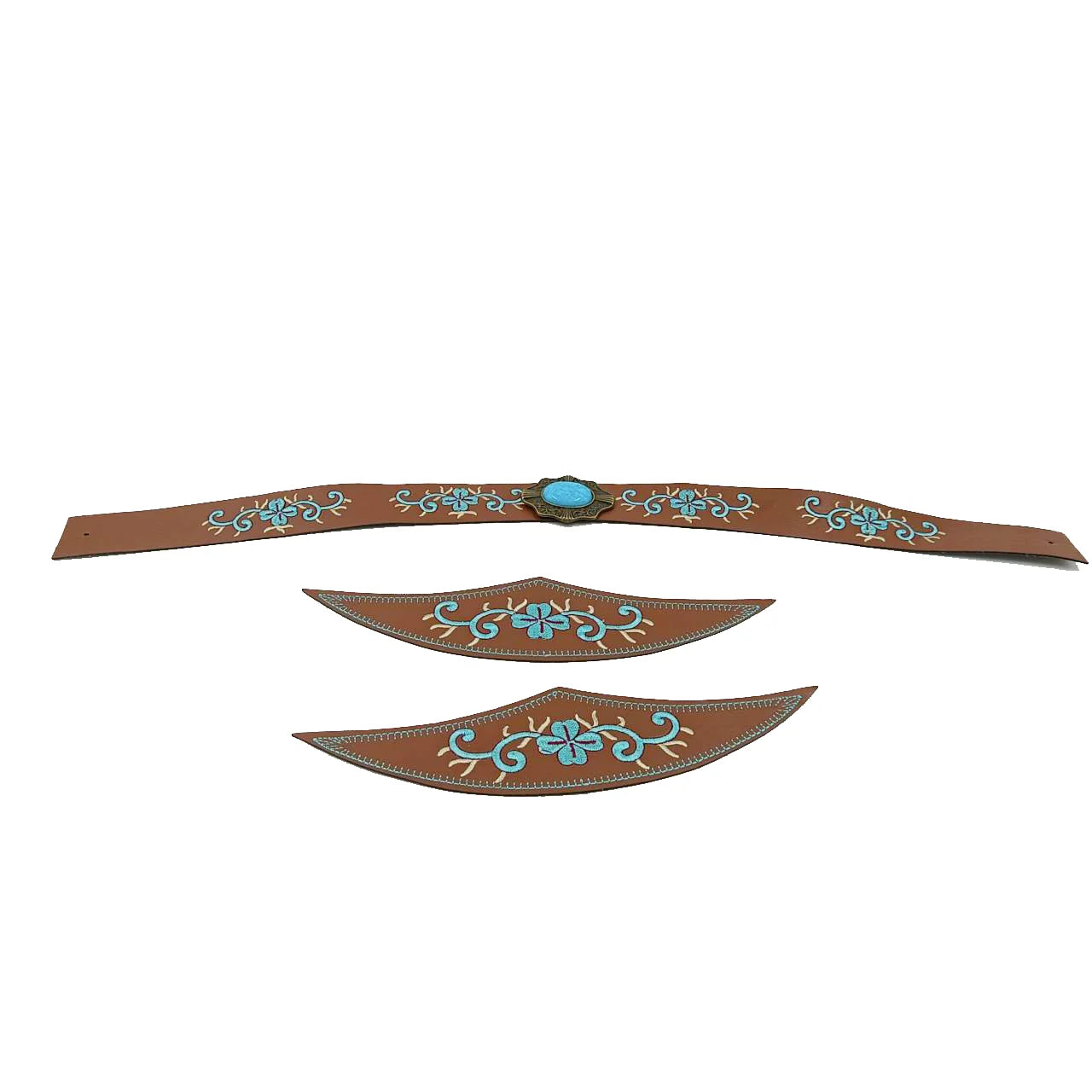 Chapeau cowboy en cuir avec large bordure et cordon