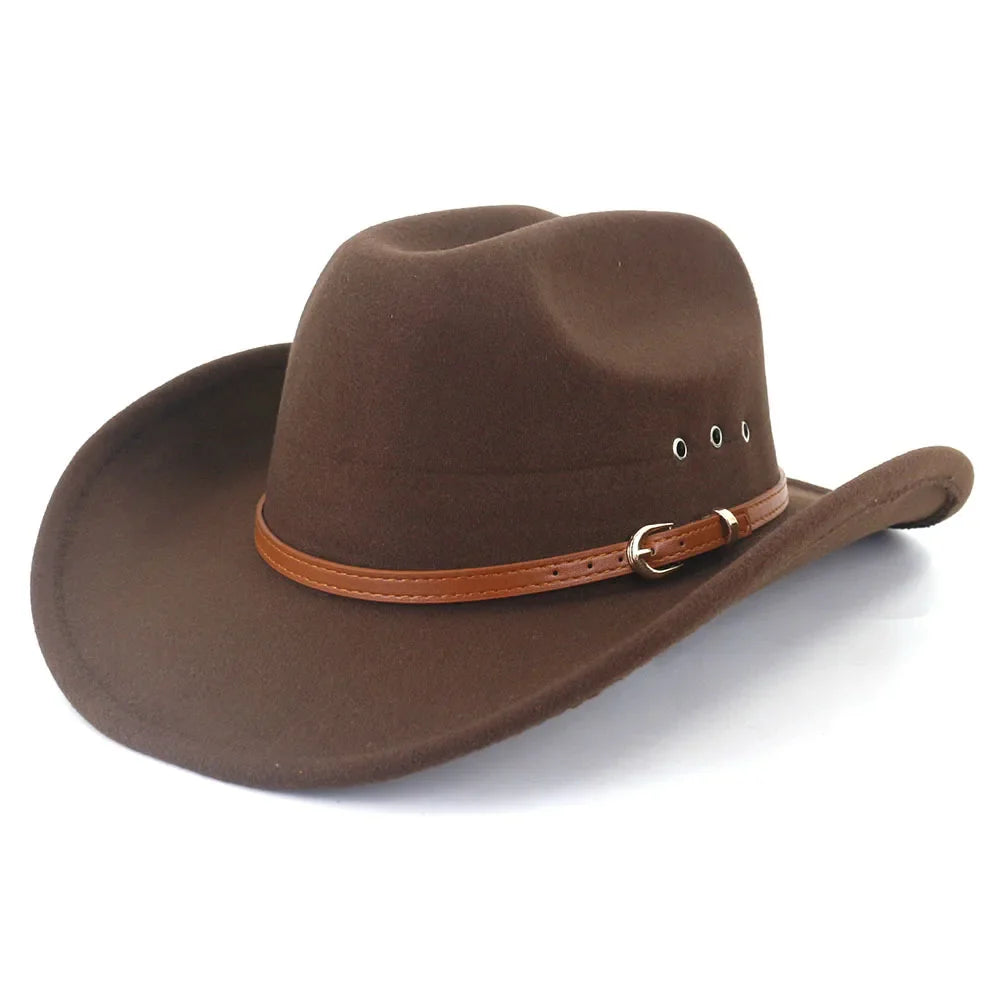 Vue de dessus d'un chapeau cowboy, cordon visible