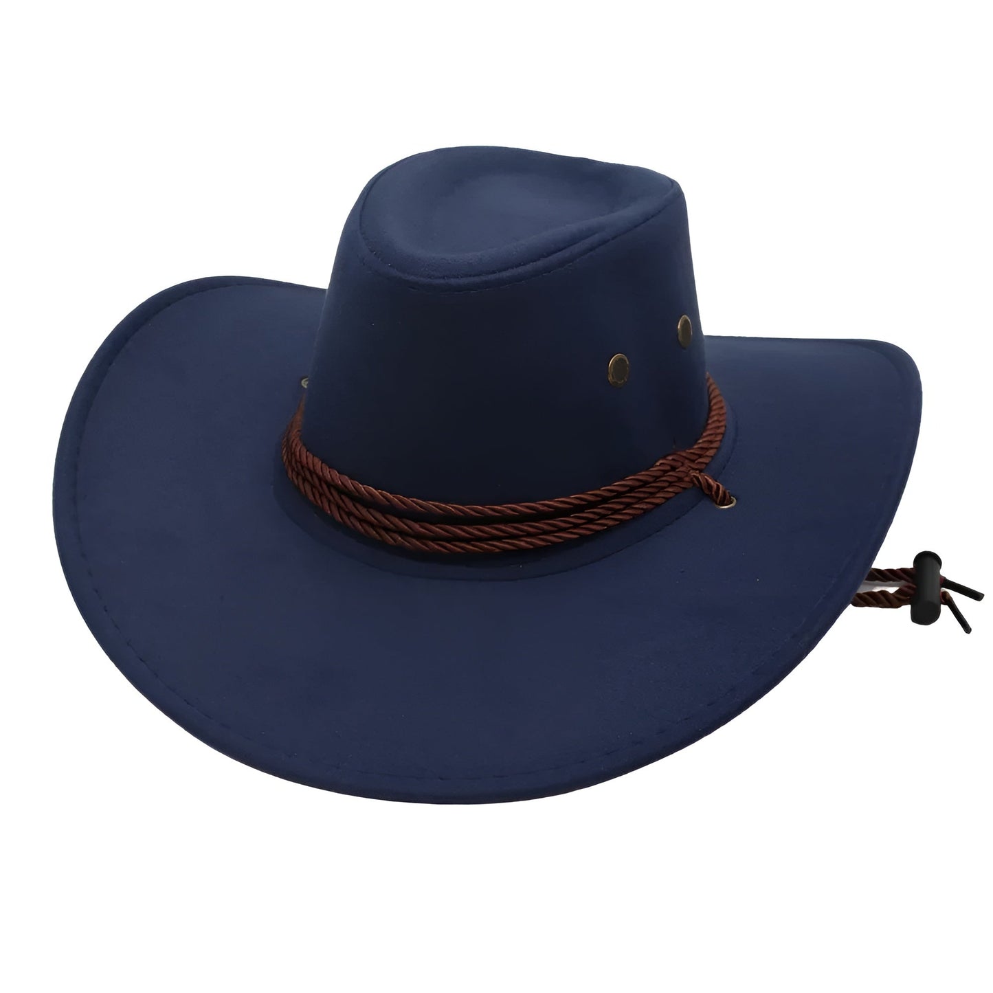 Gros plan sur la bordure large d'un chapeau cowboy en cuir