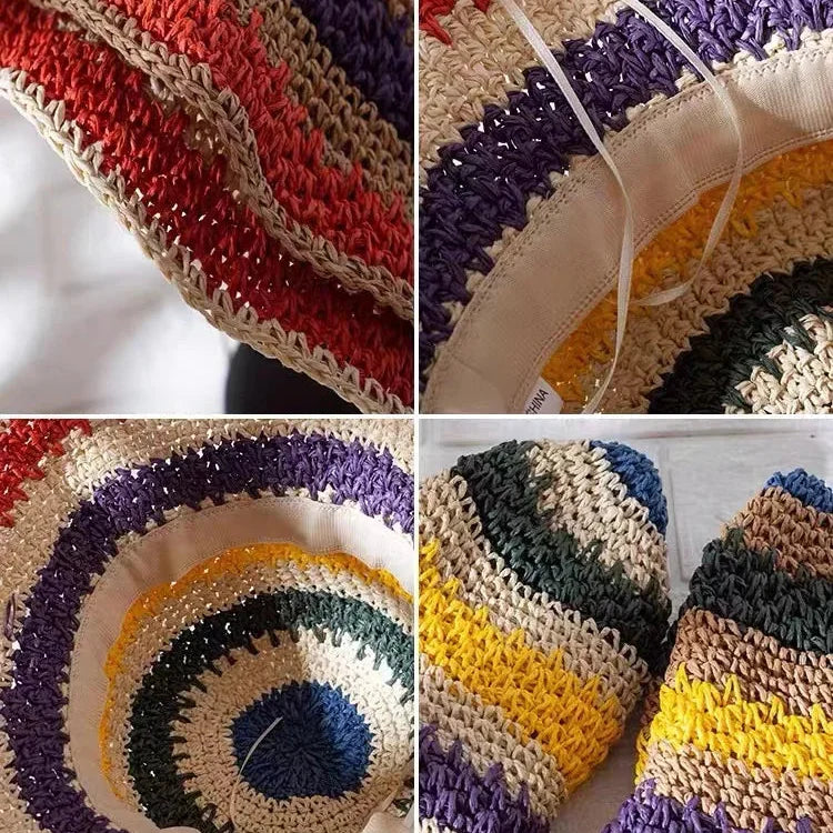 Chapeau de paille élégant avec bord ondulé