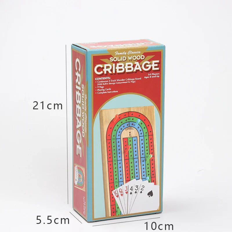 Plateau de cribbage déplié montrant les trois pistes