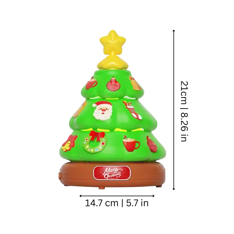 Arbre de Noël musical avec bulles flottantes en gros plan