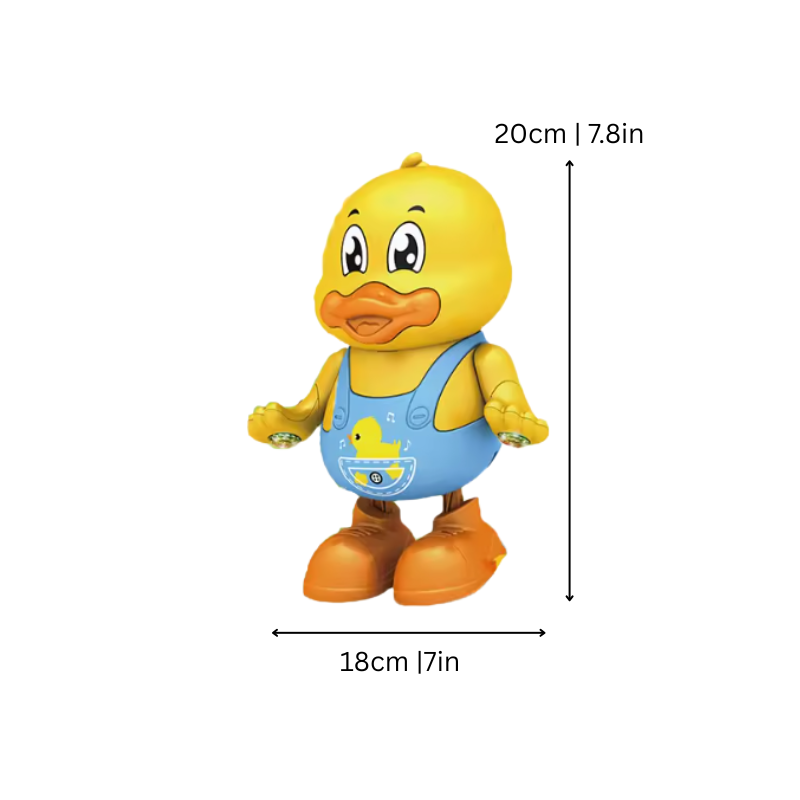 Vue latérale du jouet canard avec lumières LED allumées