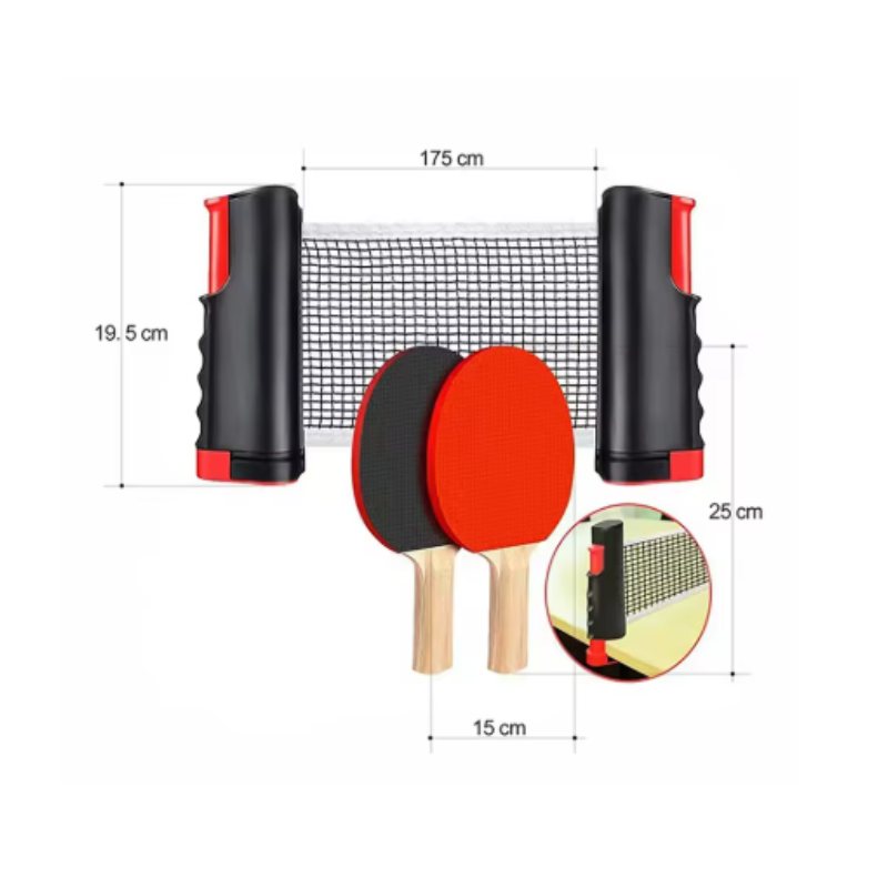 Filet de ping-pong extensible sur table en bois