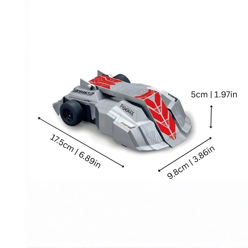 Dimensions des voitures RC Gladiateur Combat en vue de dessus