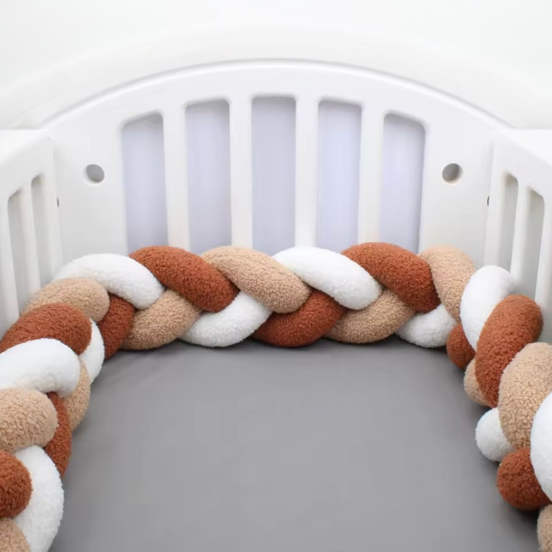 Tresse de lit marron en coton effet velours