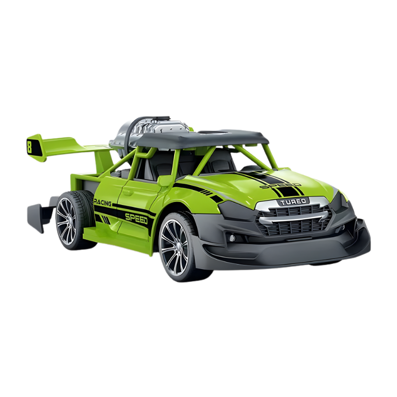 Camion RC vert avec détails de cabine et roues